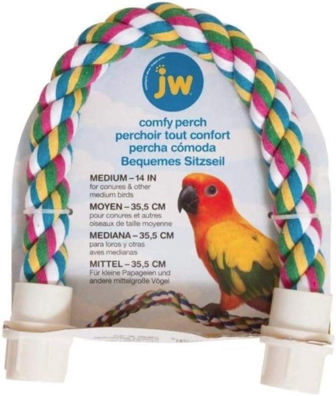 JW Pet Comfy Rope Perch Multi color (M) 14 in.