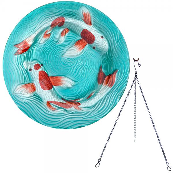 Koi Pond Hanging Bird Bath 13"