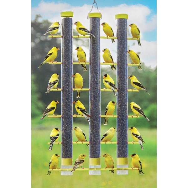 Finches Favorite 3 Tube Feeder YELLOW