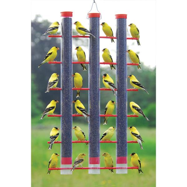 Finches Favorite 3 Tube Feeder RED
