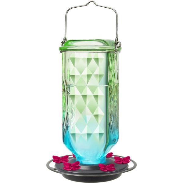 Seafoam Ombre Column Antique Hummingbird Feeder 23 oz.