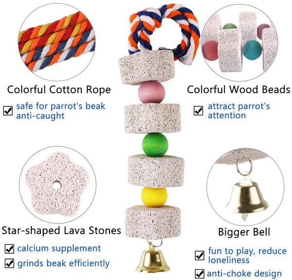 Unibene Parrot Chewing Toy w/Lava Block