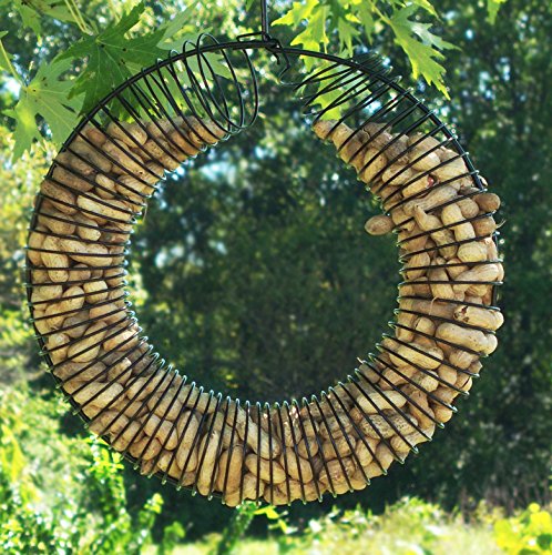 Whole Peanut Wreath Feeder (Black)