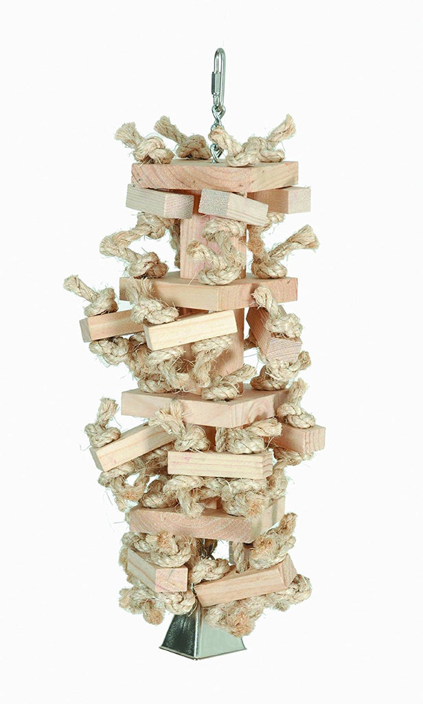Natural Wood Block & Sisal Parrot Toy, Large