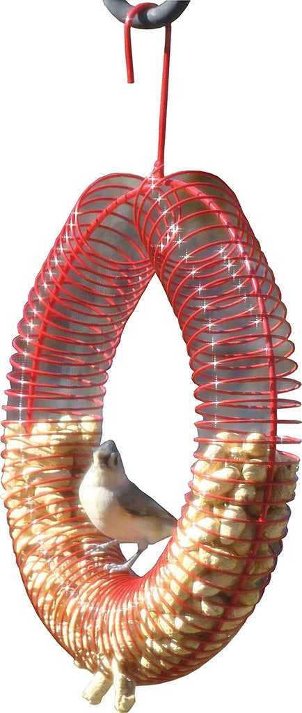 Whole Peanut Wreath Feeder (Red)