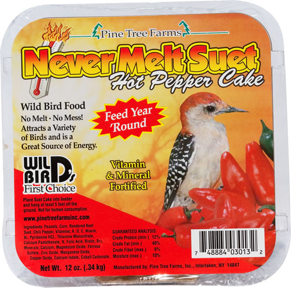 Never Melt Suet | Hot Pepper - 12 oz | Wild Bird Food - Feathered Friends of Santa Fe (www.ffofsf.com)