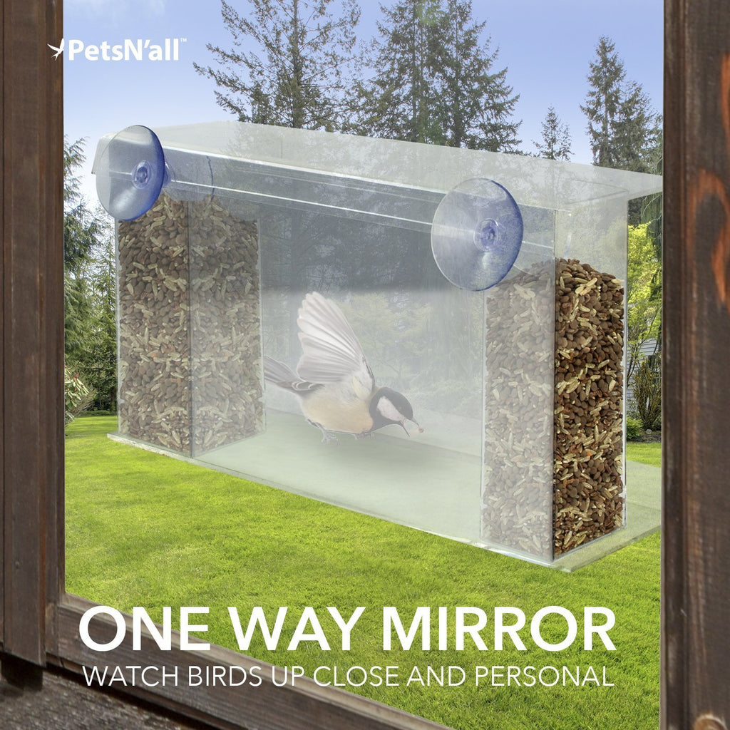 Super Songbird One Way Mirror Window Bird Feeder