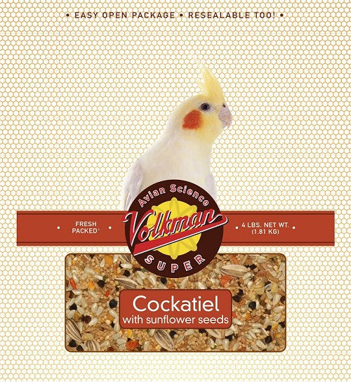 Avian Science Super Cockatiel Bird Seed w/ Sunflower Seeds 4 lb (1.81 kg) - Feathered Friends of Santa Fe (www.ffofsf.com)