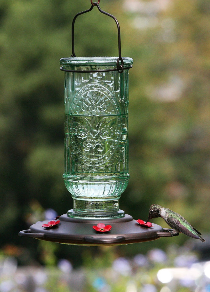 Vintage Glass Hummingbird Feeder 20 oz - Feathered Friends of Santa Fe (www.ffofsf.com)